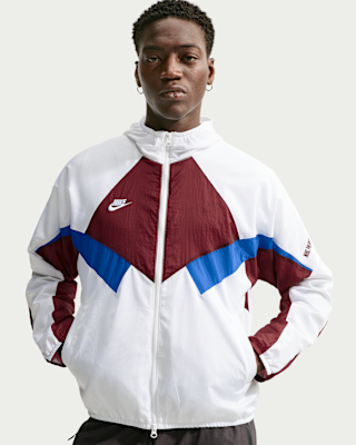 【白】NIKE PREMIER Nylon Jacket Big rogo Nike Premier Repel Men's Soccer Hooded Woven Track Jacket. Nike.com
